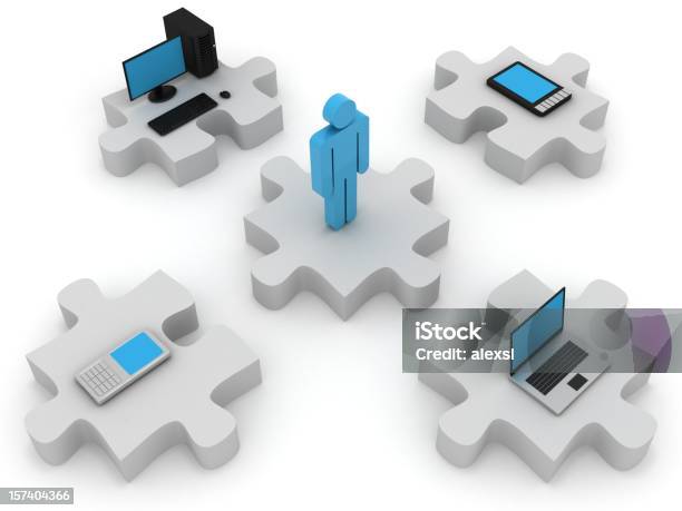 Computer Network Puzzle Stock Photo - Download Image Now - Business, Cloud Computing, Color Image