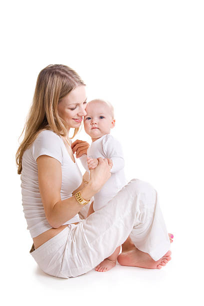 Madre con il suo dolce piccolo bambino - foto stock