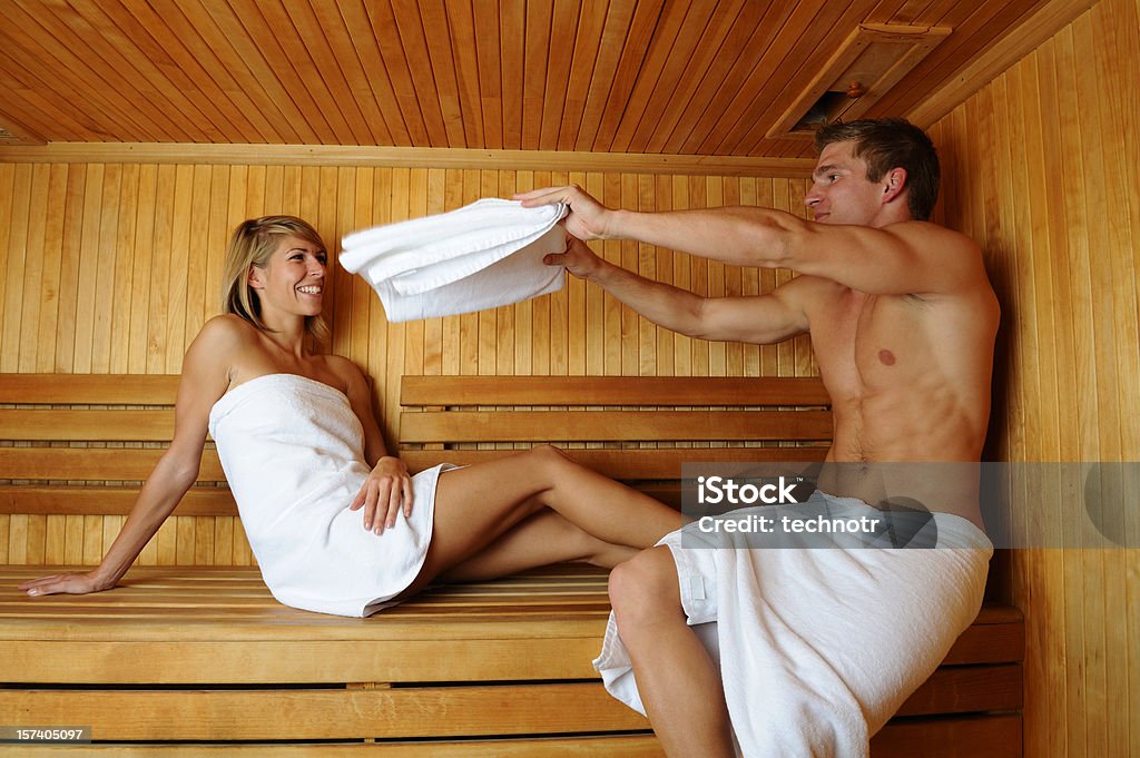 Refrigeração na sauna - Royalty-free Sauna Foto de stock