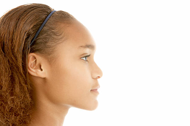 Profile View Of Teenage Girl stock photo