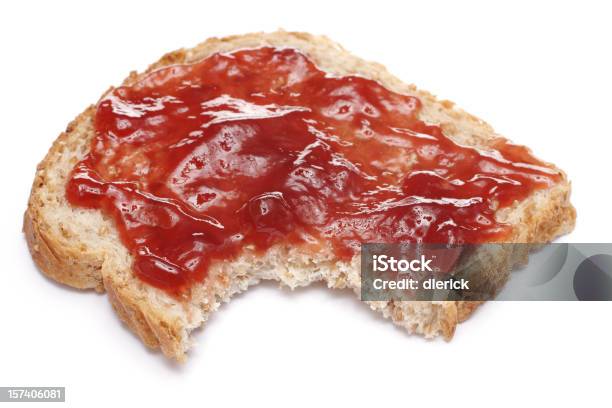 Open Face Sandwich With Bite Out Stock Photo - Download Image Now - Open Faced Sandwich, Preserves, Bread
