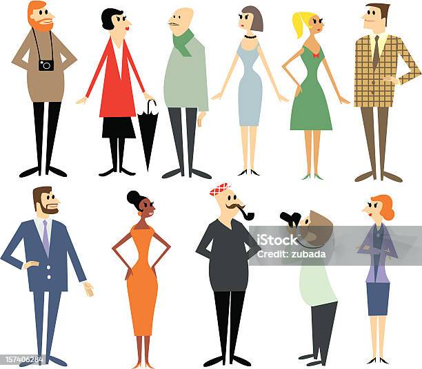 People Characters Stock Illustration - Download Image Now - People, Simplicity, Adult