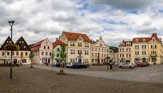 Ceska Kamenice, Czech Republic, 28.06.2023, Historic town centre of Ceska Kamenice