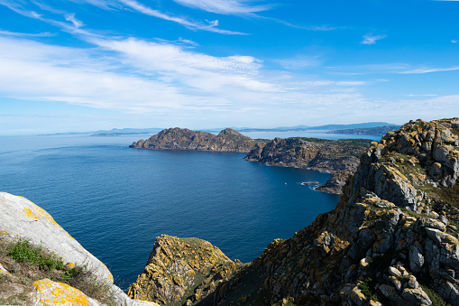 View Of The High Cliffs Of The Cies Islands In Galicia - Spain