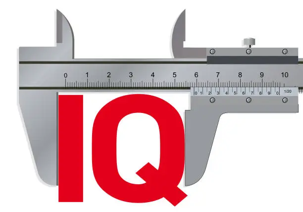 Vector illustration of Test symbol for measuring an IQ.