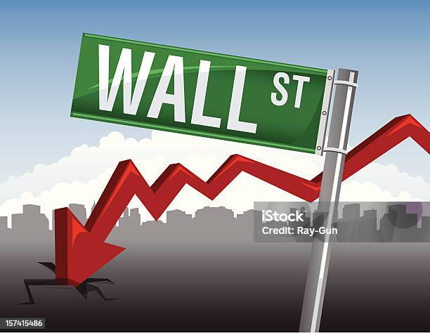 Crisi Finanziaria Concetto - Immagini vettoriali stock e altre immagini di Wall Street - Wall Street, Crollo della Borsa Valori, Depressione economica