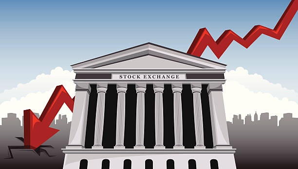 stock market crash - wall street stock illustrations