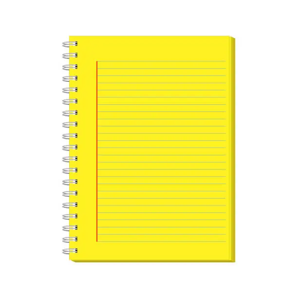 Vector illustration of Yellow Ring Binder