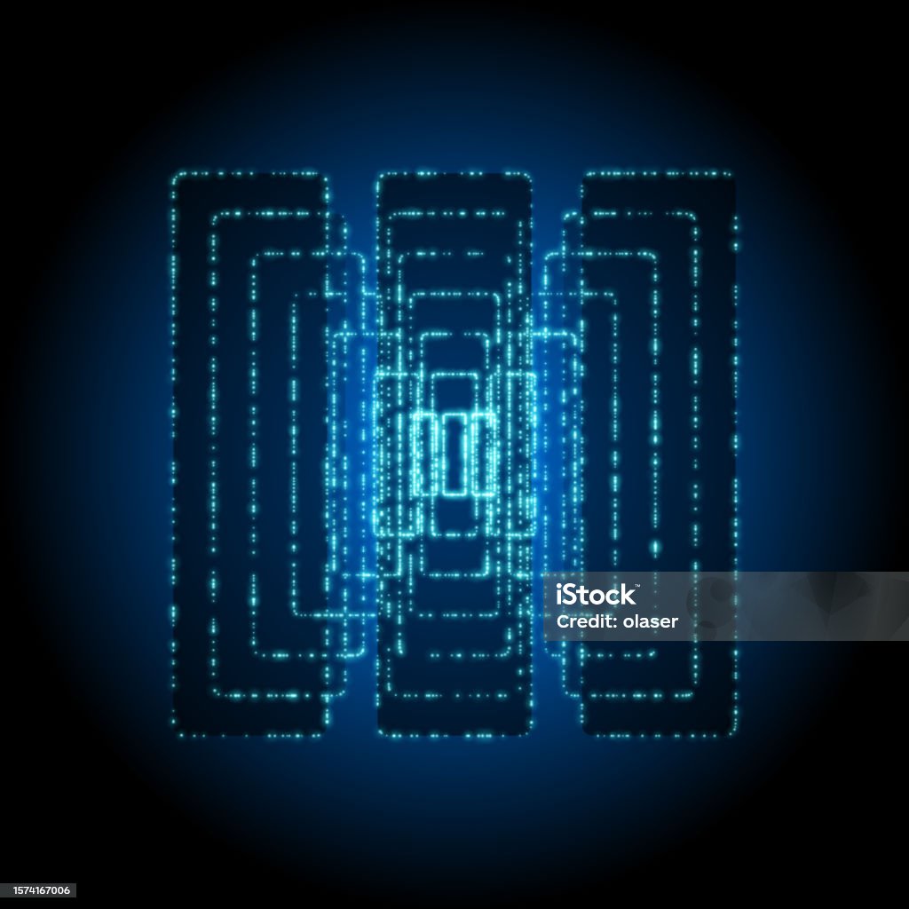 Three Vertical Rctangles Vertical Rectangles In Layers With Glow Stock Illustration - Download ...
