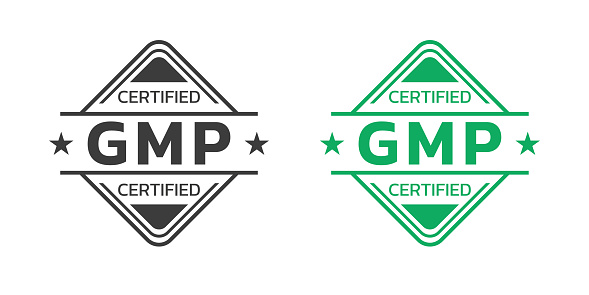 GMP certified icon. Good Manufacturing Practice logo, stamp or seal. Vector illustration.