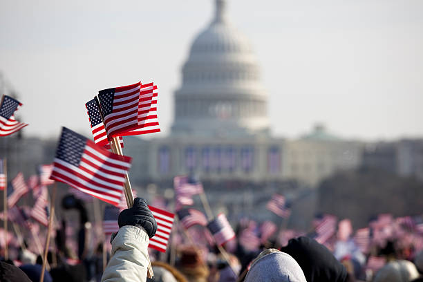 presidente barack obama di inaugurazione presidenziale al capitol building, washington dc - president foto e immagini stock