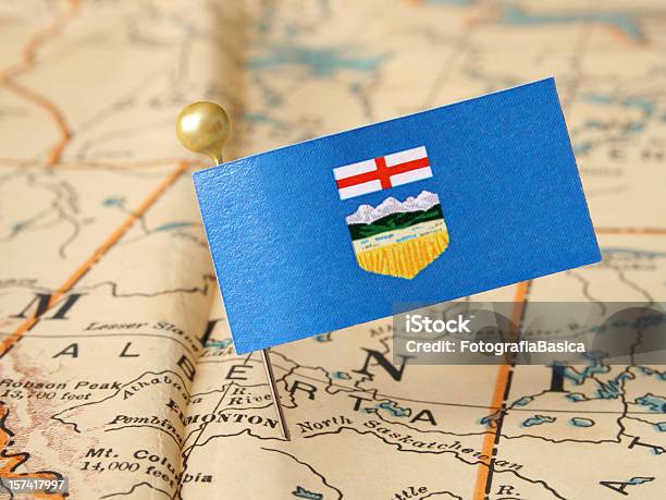 Alberta - Fotografie stock e altre immagini di Alberta - Alberta, Carta geografica, Bandiera