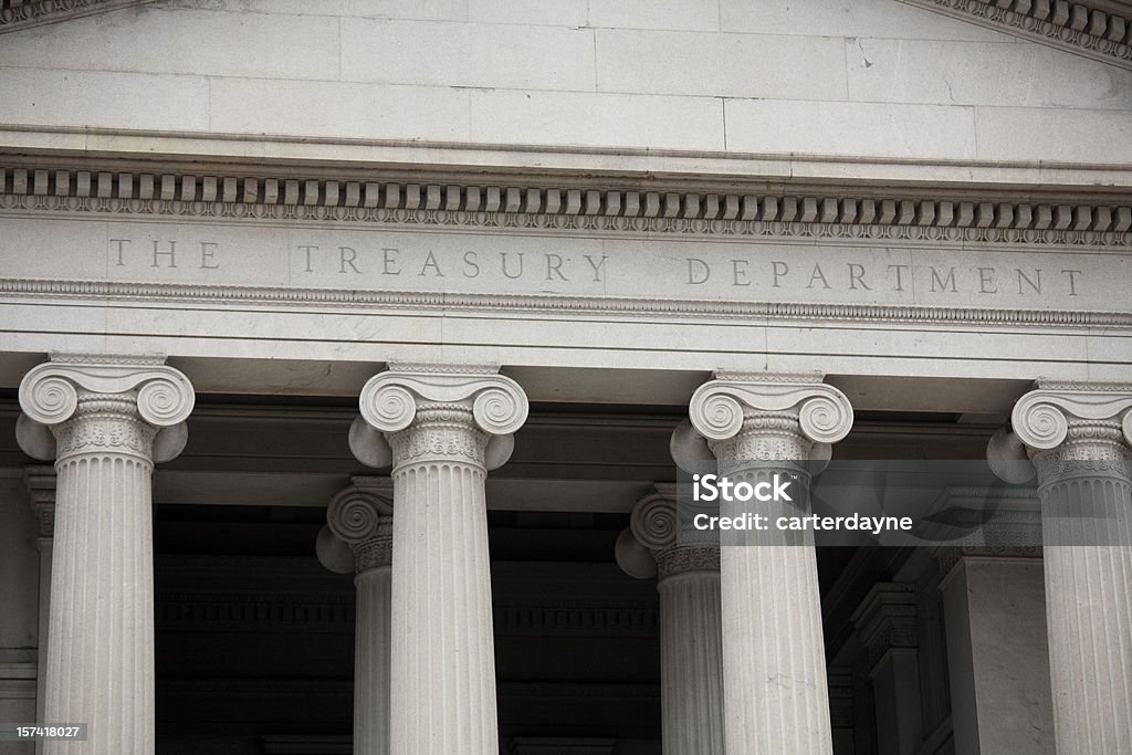 Ministério da Fazenda dos EUA, Washington DC - Royalty-free Departamento do Tesouro Americano Foto de stock