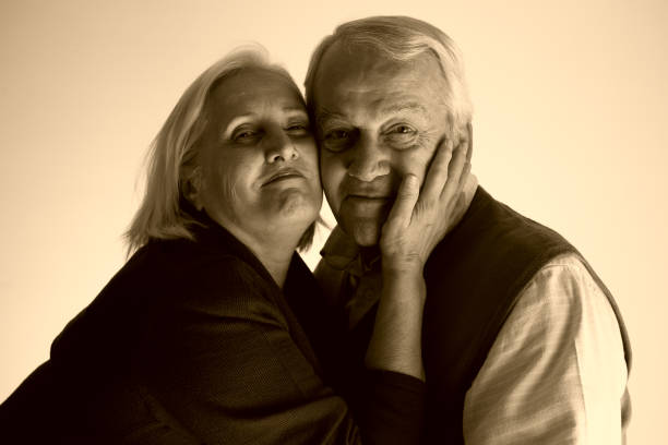 istock Senior couple monochrome 157418140