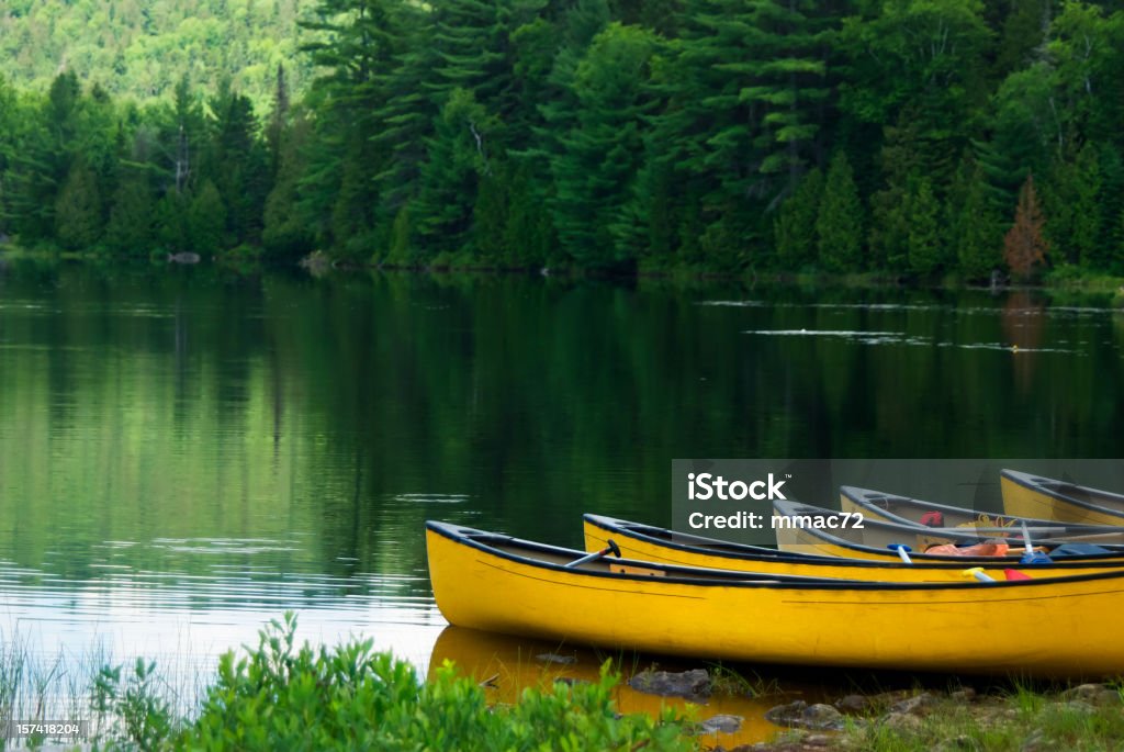 Des canoës jaune - Photo de Canoë libre de droits