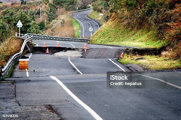 Broken Road Stock Photo - Download Image Now - Earthquake, Road, Natural Disaster