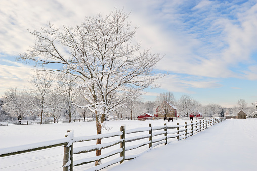 Peter Wentz Farm in winter, Worcester, Pennsylvania, USA