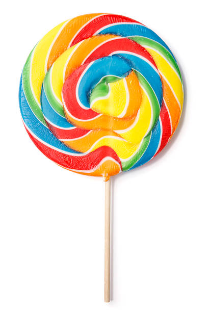 colorido chupa-chupa - lollipop isolated multi colored candy imagens e fotografias de stock
