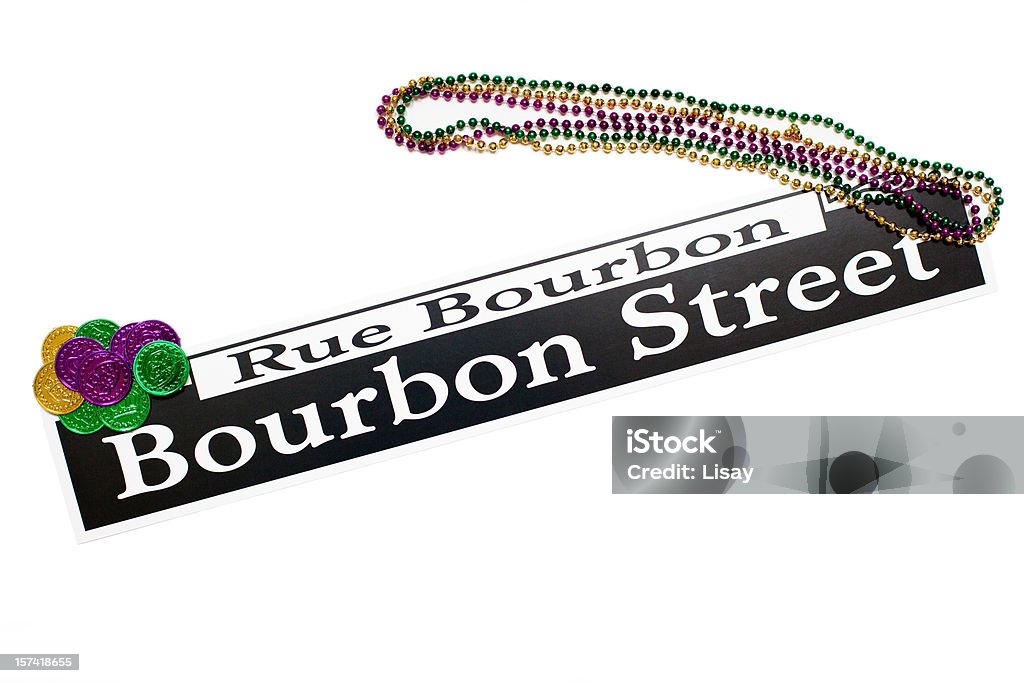 Bourbon St - Mardi Gras  Bourbon Street - New Orleans Stock Photo