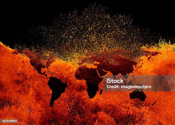 Aquecimento Global - Fotografias de stock e mais imagens de Alterações climáticas - Alterações climáticas, Mapa do Mundo, Negócios internacionais