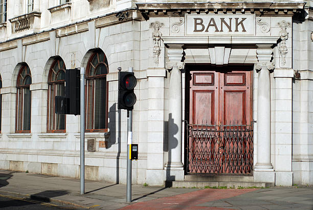 Bank Building Old Architecture Midwest Town Kansas