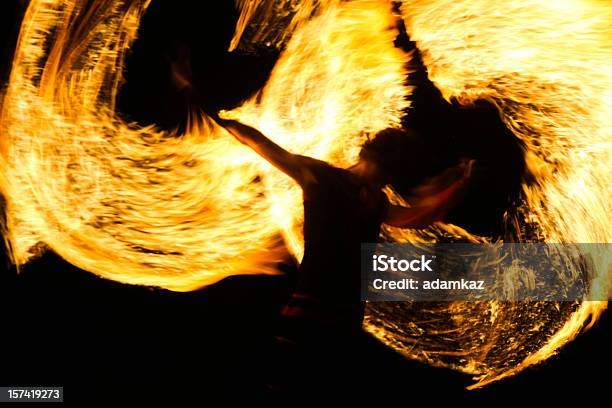 Fire Dancers Stock Photo - Download Image Now - Firework Display, In Silhouette, Activity