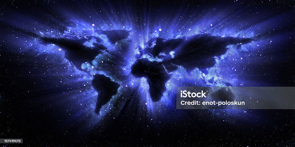 Nebulosa-Mapa do Mundo - Royalty-free Mapa do Mundo Foto de stock