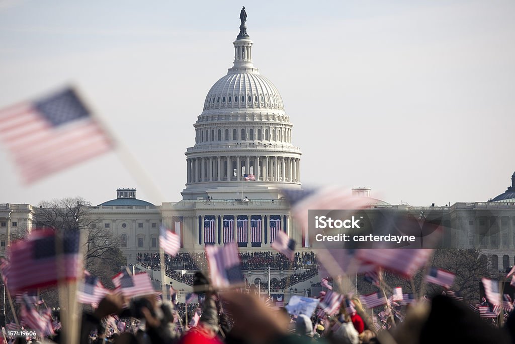 Barack Obama de Inauguração Presidencial em Capitólio, em Washington DC - Royalty-free Governo Foto de stock