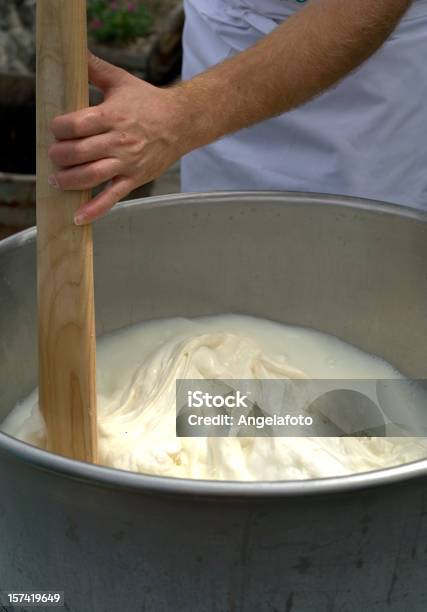 Fazer Mozarela Queijo - Fotografias de stock e mais imagens de Mozarela de Búfalo - Mozarela de Búfalo, Produção de Queijo, Culturas