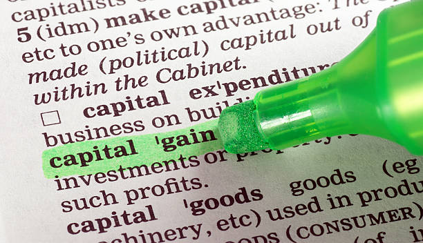 istock capital gain highligted in dictionary 157419850