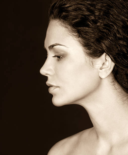 istock Beautiful woman in profile 157420256