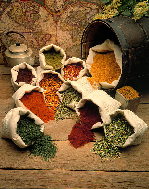 Spices from around the world stock photo