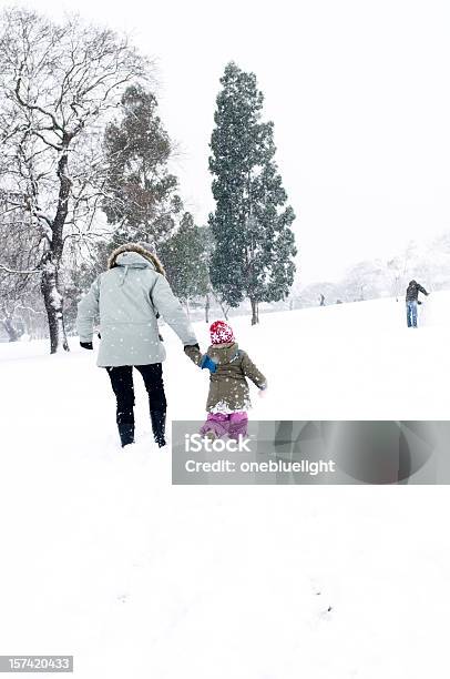 Photo libre de droit de Marcher Dans La Neige banque d'images et plus d'images libres de droit de Adulte - Adulte, Aller de l'avant, Arbre