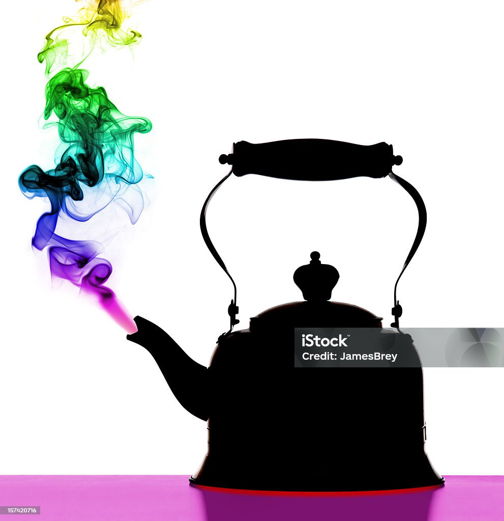 Vapor bule de chá; abstrato colorido psicodélico arte visão - Foto de stock de Bule de Chá royalty-free