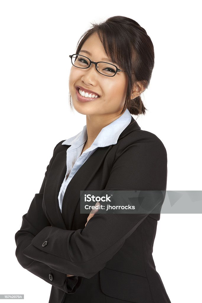 Donna d'affari asiatiche - Foto stock royalty-free di Sfondo bianco