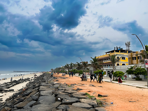 Rock Beach also known as Promenade Beach is regarded as one of the most attractive sight-seeing places in Pondicherry. This beach is situated on the busy streets of Pondicherry.