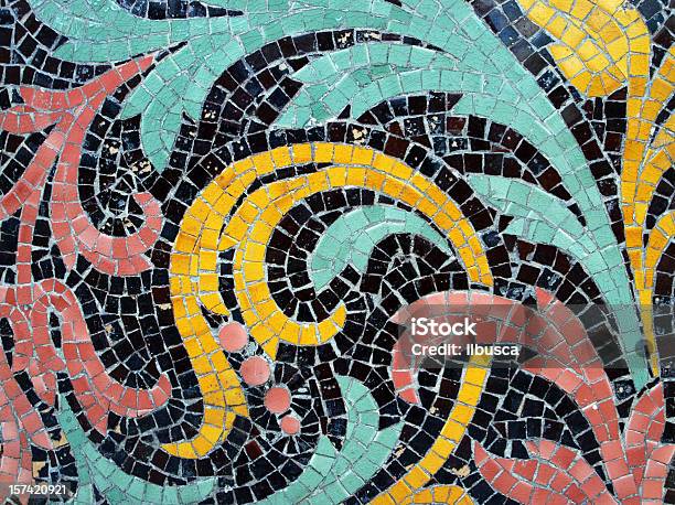 Mosaic Texture Stock Photo - Download Image Now - Architecture, Backgrounds, Black Color