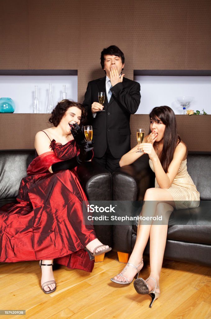 Questionable Party Boring Party Three Classy Dressed Partygoers Yawning Bizarre Setting ...