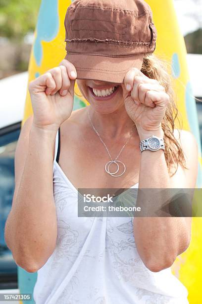 Surfer Girl At Beach Stock Photo - Download Image Now - Activity, Adult, Adults Only