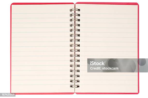 Caderno Em Branco Isolado - Fotografias de stock e mais imagens de Caderno de notas - Caderno de notas, Aberto, Bloco Espiral