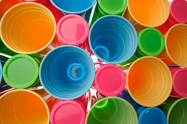 istock Colorful Recyclable Disposable Plastic Drinking Cups or Glasses 157421417