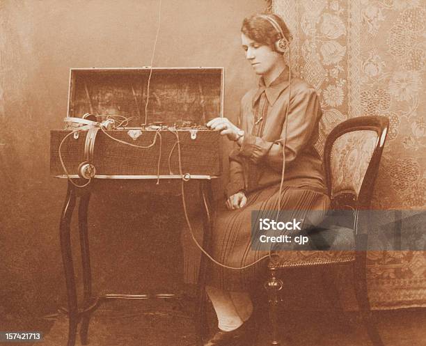 Wartime Morse Code Communications Stock Photo - Download Image Now - Telegraph Machine, History, Radio