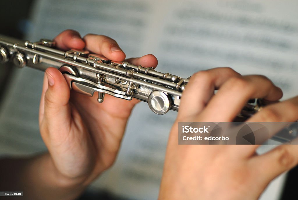 Playing the Flute  Piccolo Stock Photo
