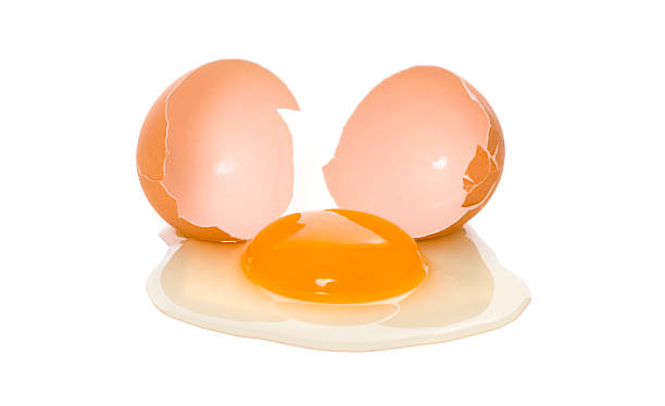 uovo rotto - eggs animal egg cracked egg yolk foto e immagini stock