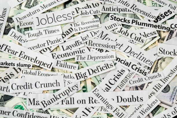 fotografii de stoc, fotografii și imagini scutite de redevențe cu deprimant economie de știri - xiii - titlu-de-ziar