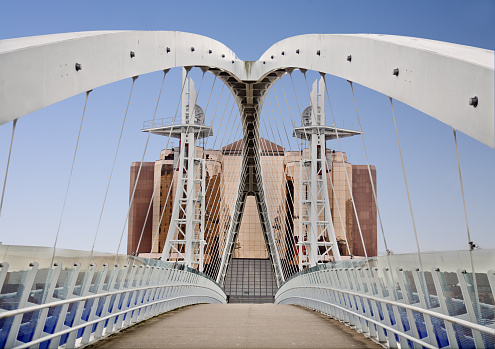 Footbridge over the Manchester Ship Canal.
