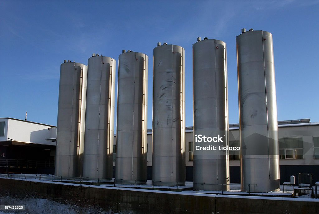 Industrie Edelstahl Panzer - Lizenzfrei Silo Stock-Foto