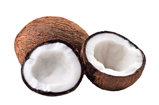 Coconut - Tropical Fruit. Isolated on white with clipping path.