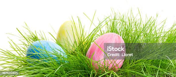 Colorate Uova Di Pasqua In Erba - Fotografie stock e altre immagini di Erba - Erba, Uovo di Pasqua, Pasqua