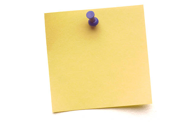 des post-it avec push pin - material data sheets photos et images de collection